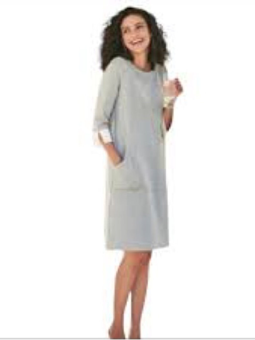 Soft Surroundings Light Gray Shift Mini Dress
